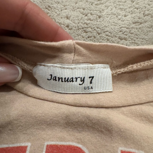 January 7 Tan American Motorcycle Crop Top - Picture 3 of 4